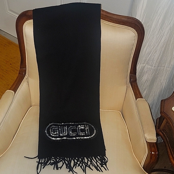 Authentic Vintage GUCC long scarf 85% wool 15% cashmere - Picture 3 of 9
